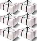 6 Pack Heavy Duty Extra Large Moving Bags W/Backpack Straps by VELVETSURE