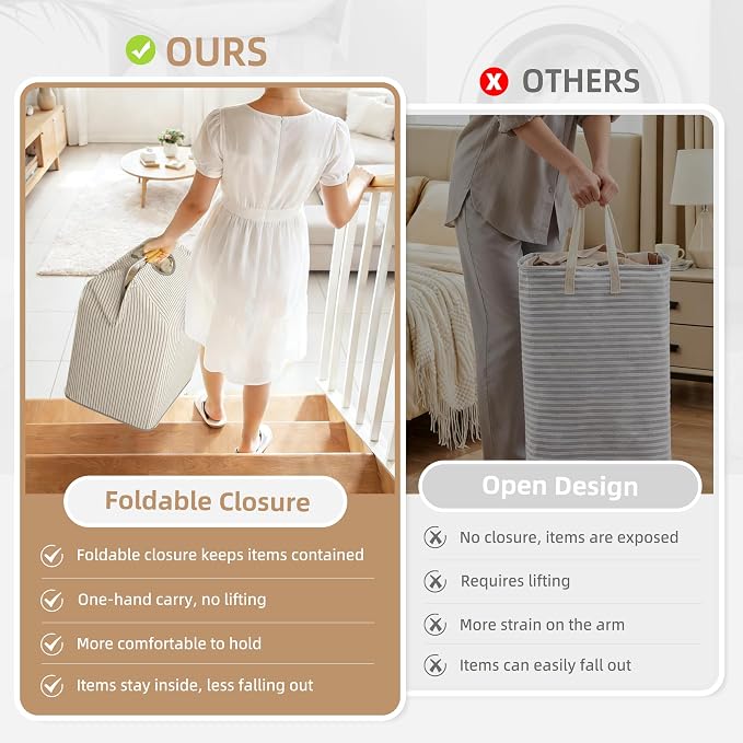 STORAGE MANIAC 2-Pack Large Laundry Hamper, 100L Collapsible Laundry Basket - Image 8