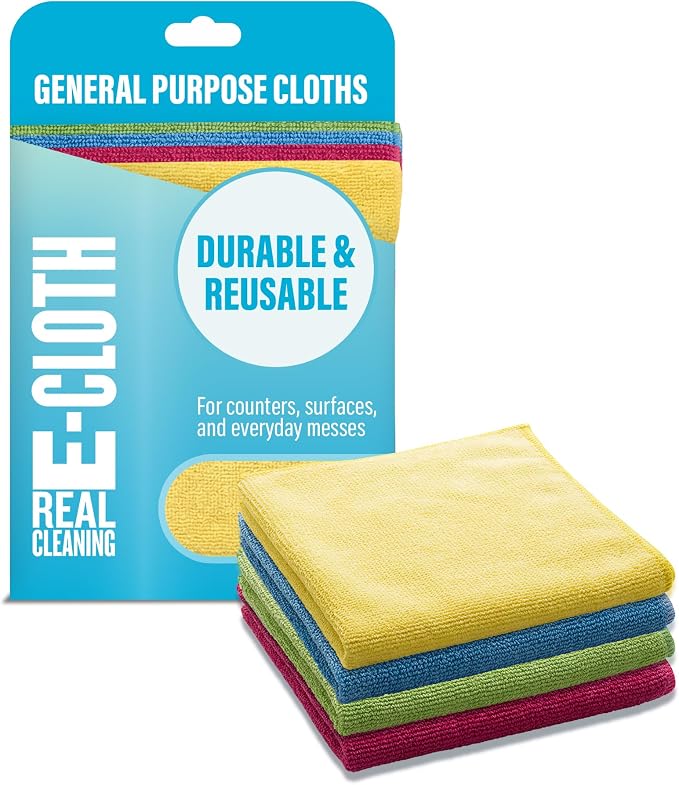 E-Cloth General Purpose Cleaning Cloth Kit, Reusable Cleaning Towel, 4 Pack by E-Cloth