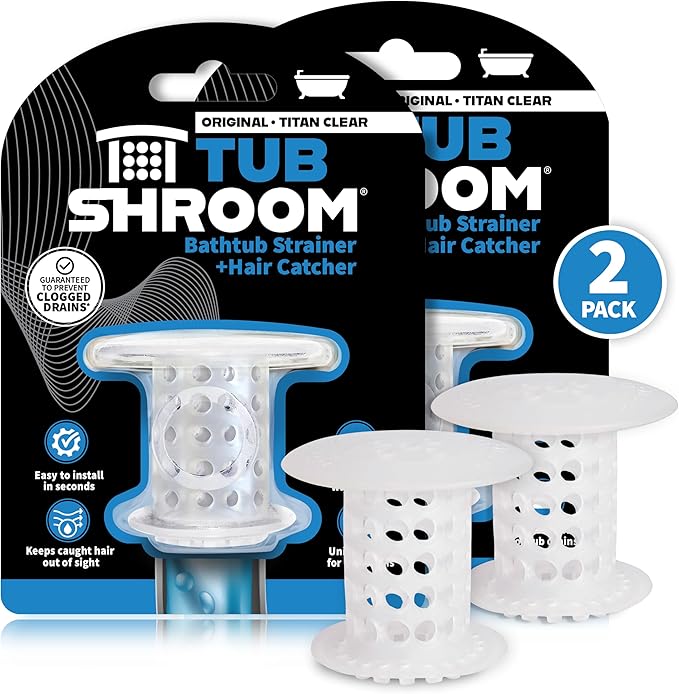 TubShroom Bathtub Drain Hair Catcher – In-Drain Tub Strainer & Clog Prevention by TubShroom