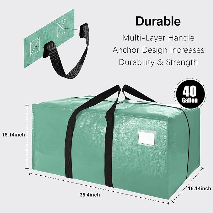6 Pack Heavy Duty Extra Large Moving Bags W/Backpack Straps - Image 2