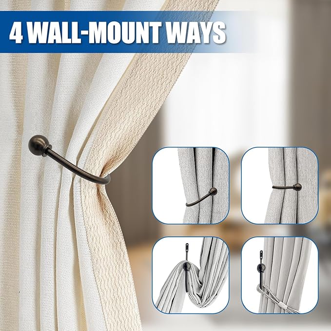 ARNORX Curtain Holdbacks, Decorative French Ball End, Curtain Drapery Holdbacks - Image 4