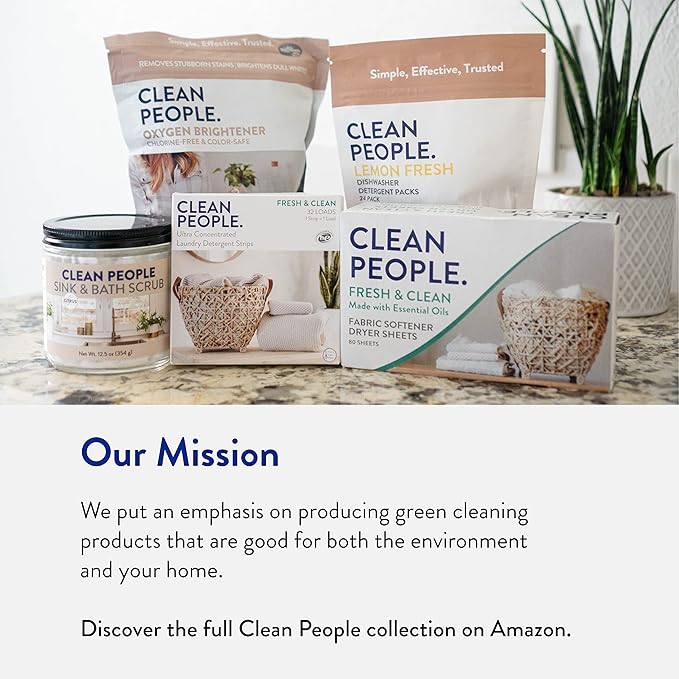 The Clean People Dishwasher Pods - Cuts Grease & Rinses Sparkling Clean - Residue-Free - Phosphate Free Dishwashing Pods (120 Count, Lemon Verbena)