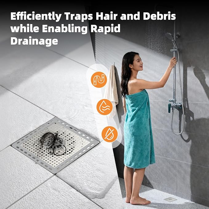Hibbent Upgraded Shower Drain Hair Catcher, Shower Cover - Image 9