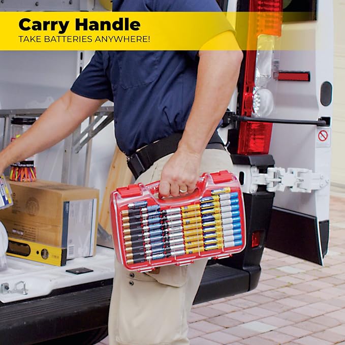 Ontel Battery Daddy Storage & Organizer Case w/Tester, Stores & Protects Up to - Image 5