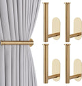 Groleca Adhesive Curtain Holdbacks, Curtain Tiebacks, 4 Pack, Metal Curtain by GROLECA