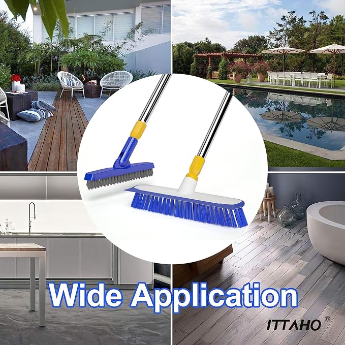 12" Wide Floor Scrub and Grout Brush Set - Image 8