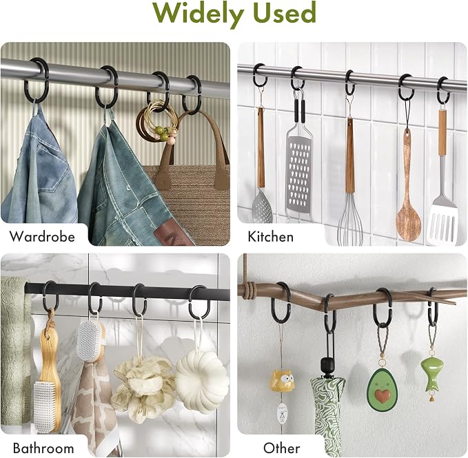 Amazer Shower Curtain Rings, Rust Proof Shower Rings C Shaped Shower Hooks - Image 6