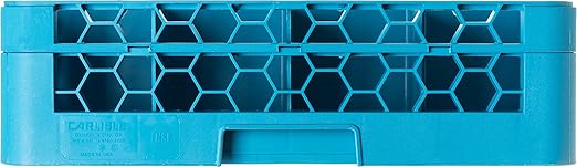 Carlisle FoodService Products Opticlean Glass Rack 16 Compartments with 1 Extender for Kitchens and Restaurants, Plastic, 19.875 x 19.875 x 5.5 Inches, Carlisle Blue