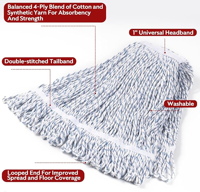 Matthew Cleaning Looped-End Pack of 12 Cotton, 1.25'' Universal Headband Heavy - Image 3