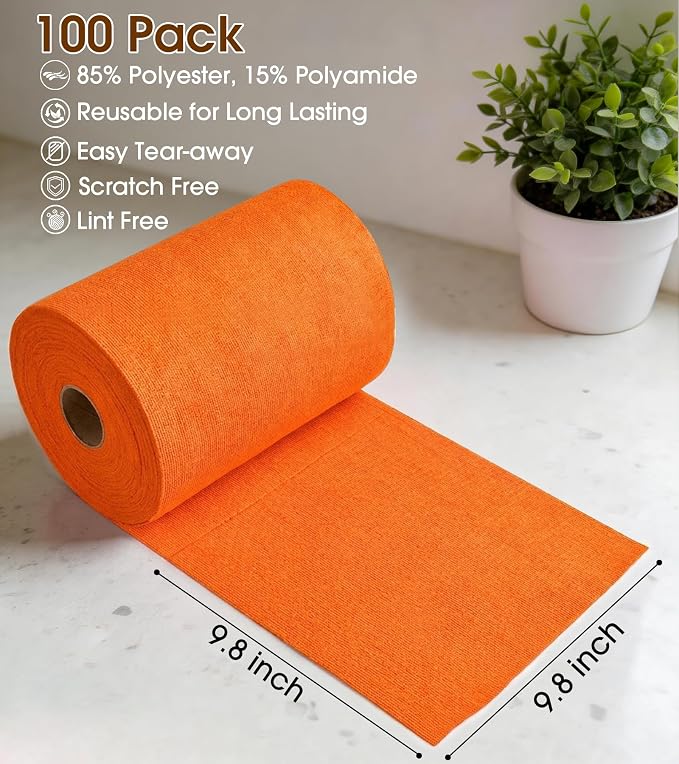 KitchLife Microfiber Cleaning Cloth Roll, 100 Pack - Image 2