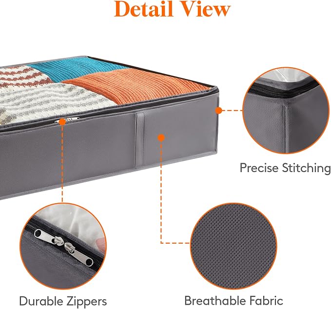 Lifewit 6 Packs Under Bed Storage Containers, Large Capacity Blanket Storage - Image 4