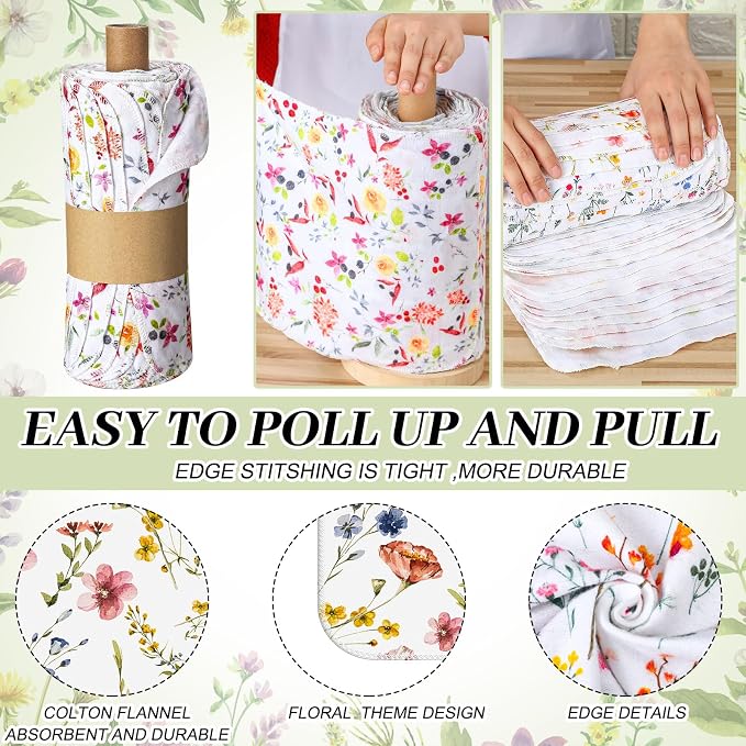 Reusable Kitchen Cloths Cotton Towel, 18 Pack, Wildflowers - Image 7