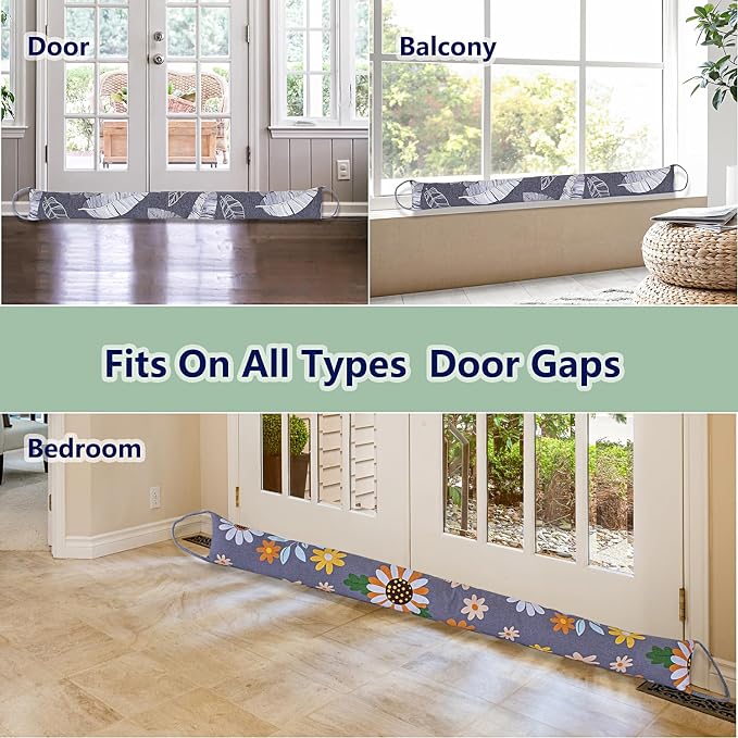2 Pack 60 Inch 4 Inch Wide Under Door Blocker Door Draft Stopper - Image 7