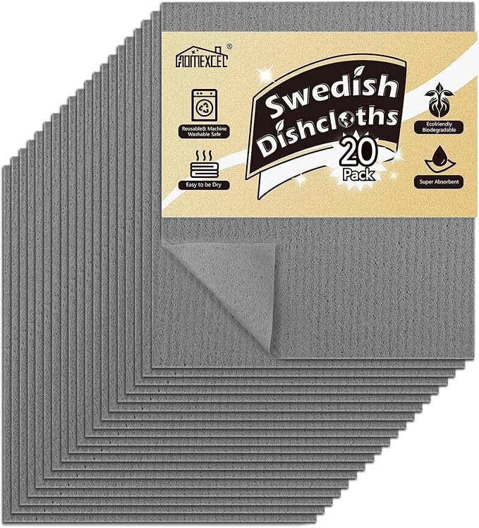 HOMEXCEL 20PK Swedish Dishcloths by HOMEXCEL