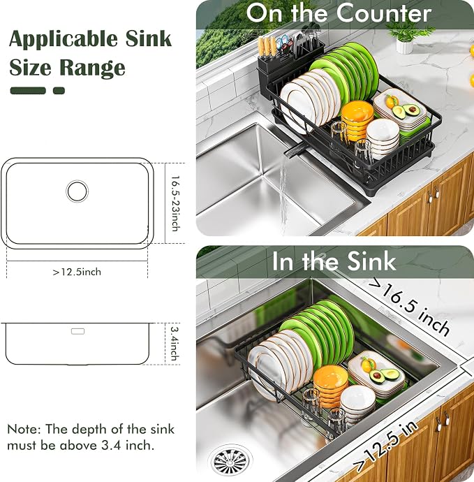 Kmiectse Dish Drying Rack for Small Kitchen Counter - Image 7