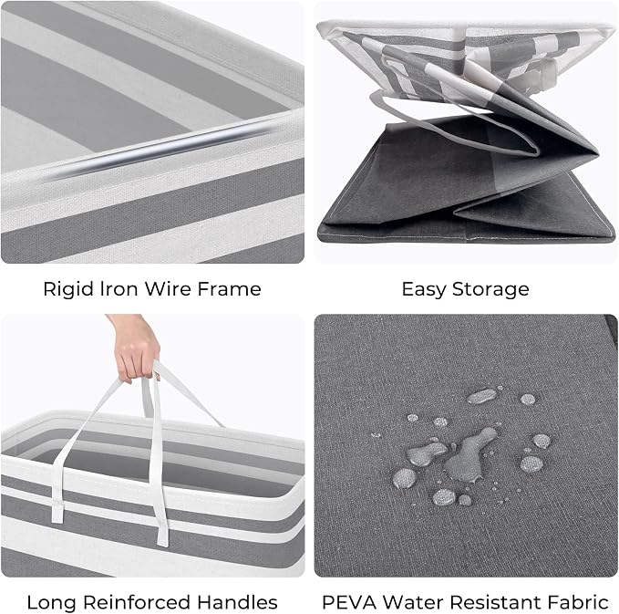HomeHacks 2 Pack Large Laundry Baskets, Laundry Hampers Bags | Waterproof - Image 2