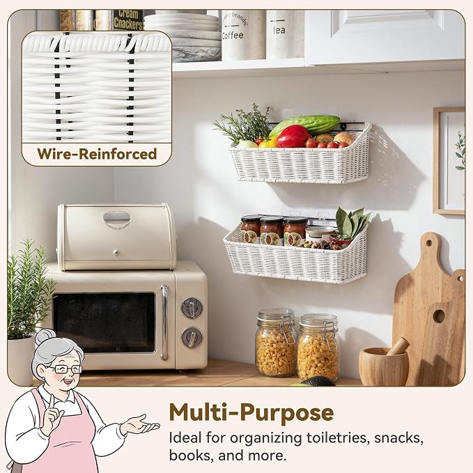 GRANNY SAYS Wicker Hanging Basket, RV Storage and Organization, 2 Pack - Image 2