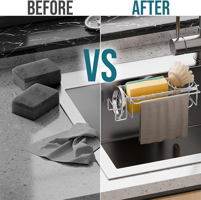 TAILI 4-in-1 Sponge Holder for Kitchen Sink - Image 4