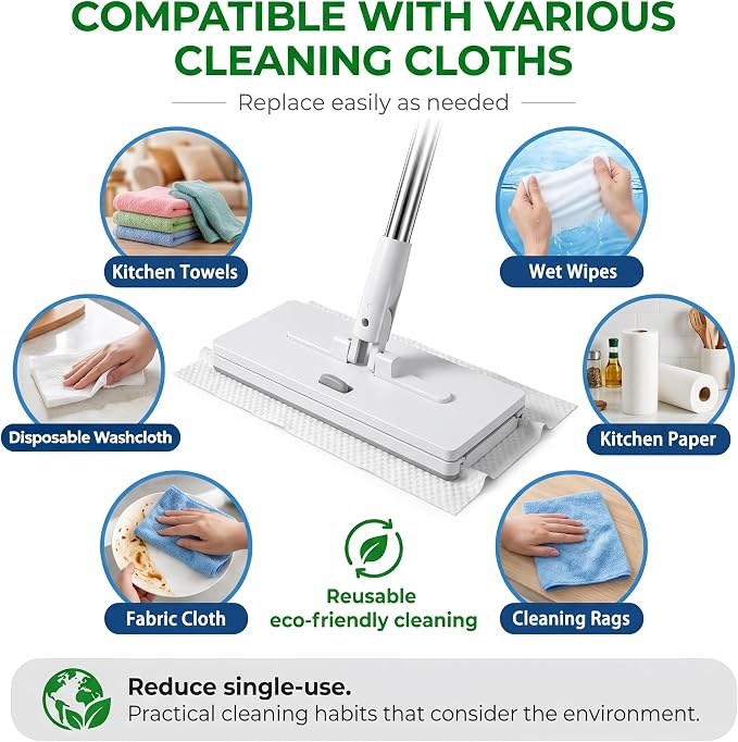 Snap Grip Mini Mop, Hands Free Flat Mop - Image 6