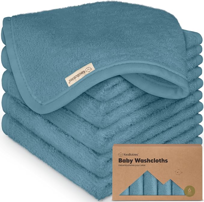6-Pack Baby Washcloths, Soft Absorbent Washcloths by KeaBabies