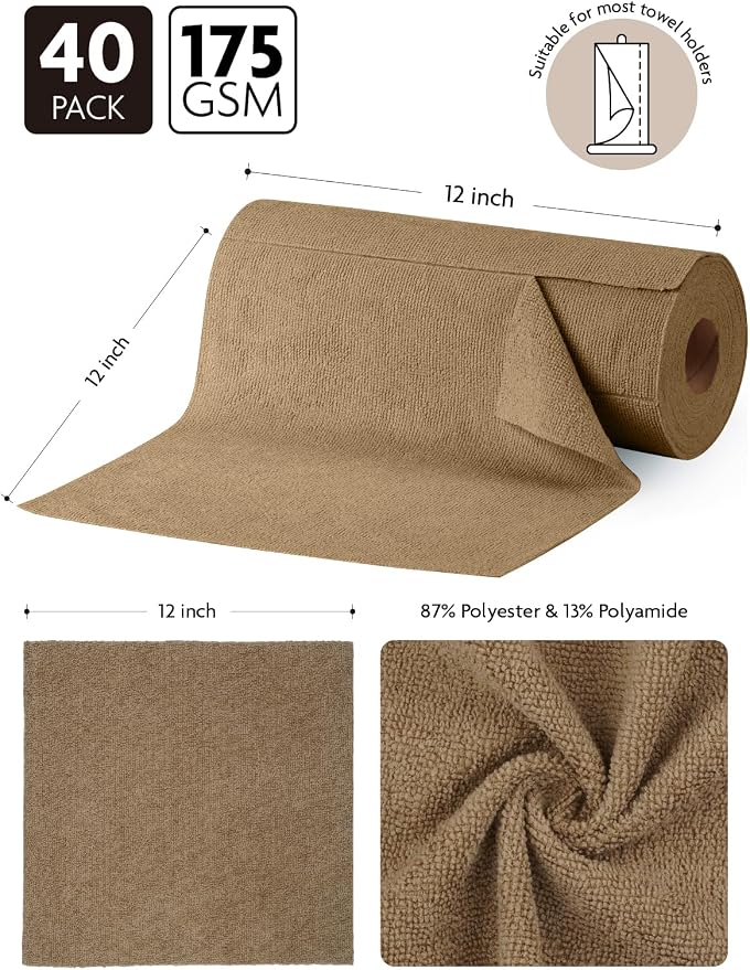 Fantasticlean Microfiber Cleaning Cloth Roll- 40 Sheets, Tear-away Microfiber - Image 7