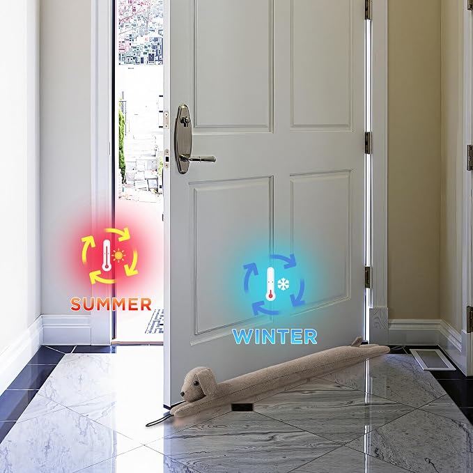 habibee Door Draft Stopper, Weighted Noise Blocker 42 in Coffee Dog | Robust - Image 6