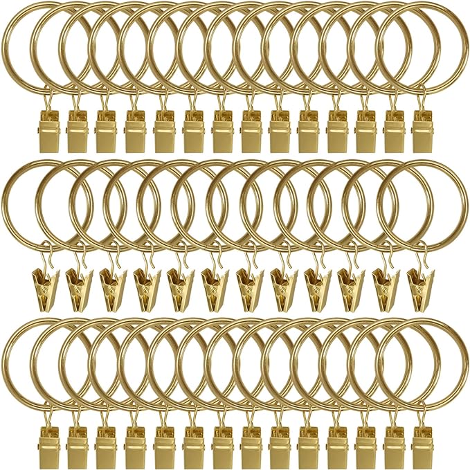 40 Pack Metal Curtain Rings by AMZSEVEN