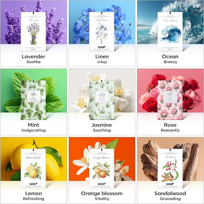 MYARO 20Pcs Jasmine Scented Sachets, Closet Deodorizer Car Air Freshener - Image 5