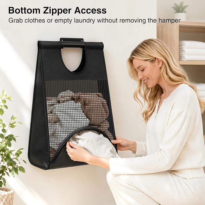 STO STO Wall Mounted Laundry Hamper, 90L Hanging Laundry Bag - Image 4