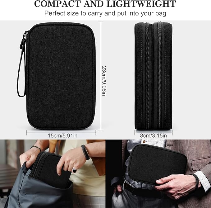 FYY Electronic Organizer, Travel Tech Pouch Bag, Waterproof, Double Layers - Image 2