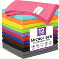 12 Pack Microfiber Cleaning Cloth, 11 Assorted Colors Cleaning Rags by Unknown