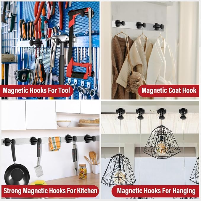 Buelkmag Magnetic Hooks for Cruise Cabins Black 150lb Strong Magnetic Hooks - Image 5