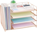 OPNICE Desk Organizer, 4-Tier Paper Organizer Letter Tray, Rose Gold | Desk by OPNICE