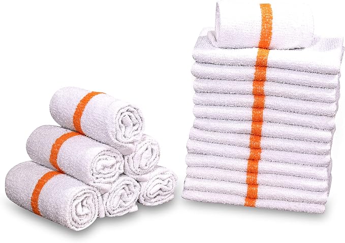 12 PC New Cotton Blend White Restaurant Bar Mops Kitchen Towels - Image 7