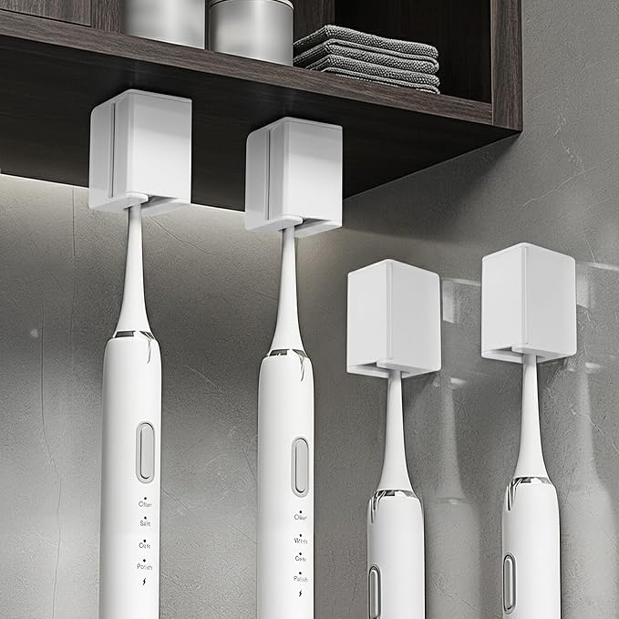 4 Pack Toothbrush Holders for Bathrooms Shower, Wall Mount Toothbrush Organizer - Image 6