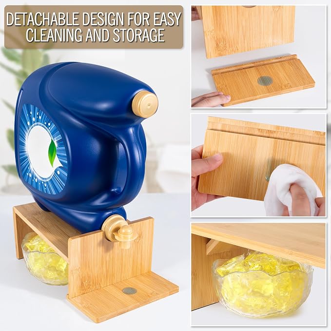 MyLifeUNIT Laundry Detergent Dispenser, 2 Pack Wooden Laundry Detergent Holder - Image 6