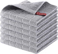 Homaxy 100% Cotton Terry Kitchen Dish Cloths, 6 Pack, Light Grey by Homaxy