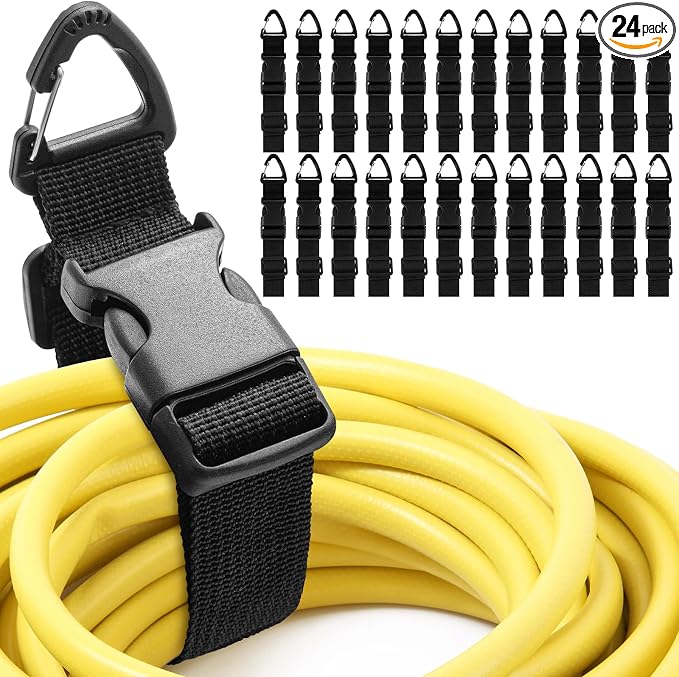 24 Pack Adjustable Extension Cord Holder Straps, Heavy Duty Triangle Clips by Wowangce