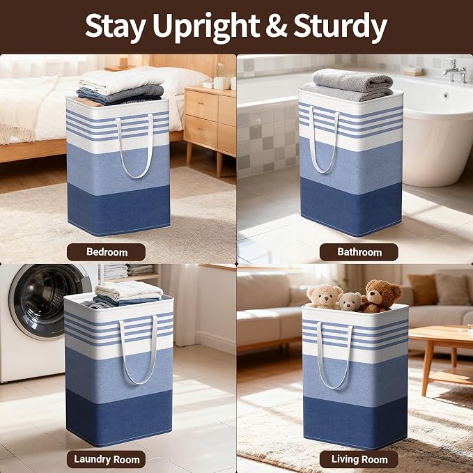 WOWBOX 2 Pack Laundry Baskets, Collapsible Dirty Clothes Laundry Hampers - Image 6