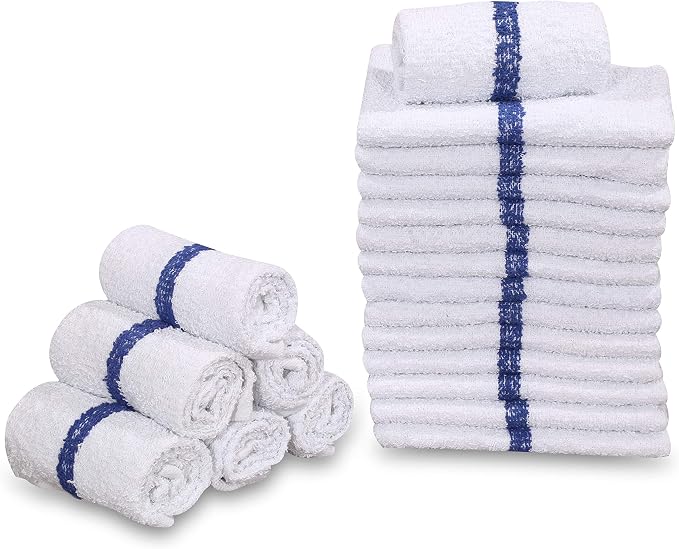 GOLD TEXTILES 12 PC New Cotton Blend White Restaurant Bar Mops Kitchen Towels - Image 6