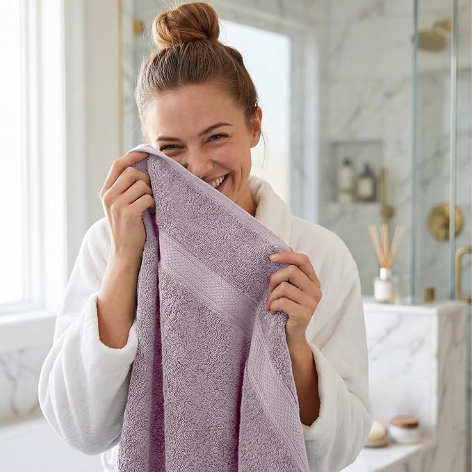 Superior Egyptian Cotton Plush & Absorbent, Bath Towel Set of 4, Soft Luxury - Image 8
