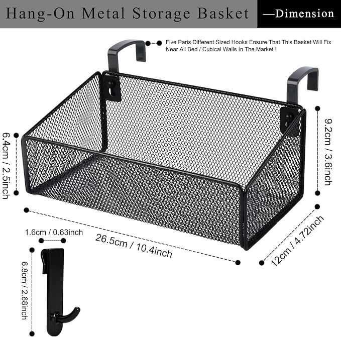 JDYOOMI Bedside Caddy Shelf Hanging Storage Basket - Image 2