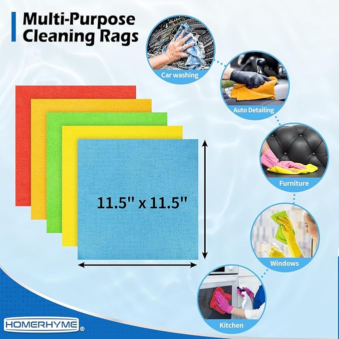 Microfiber Cleaning Cloth, 150 Pack Cleaning Rags Microfiber Towel Bulk - Image 8