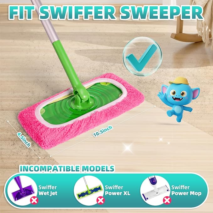 6 Pack Reusable Mop Pads for Swiffer, Washable Wet Pads Refill - Image 2