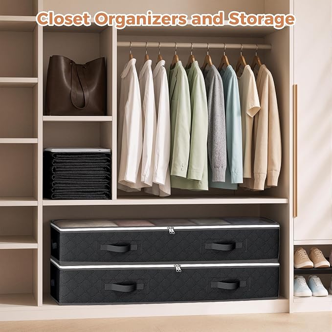 95L Under Bed Storage Containers, 6 Pack Clothes Storage Bins | Foldable - Image 4
