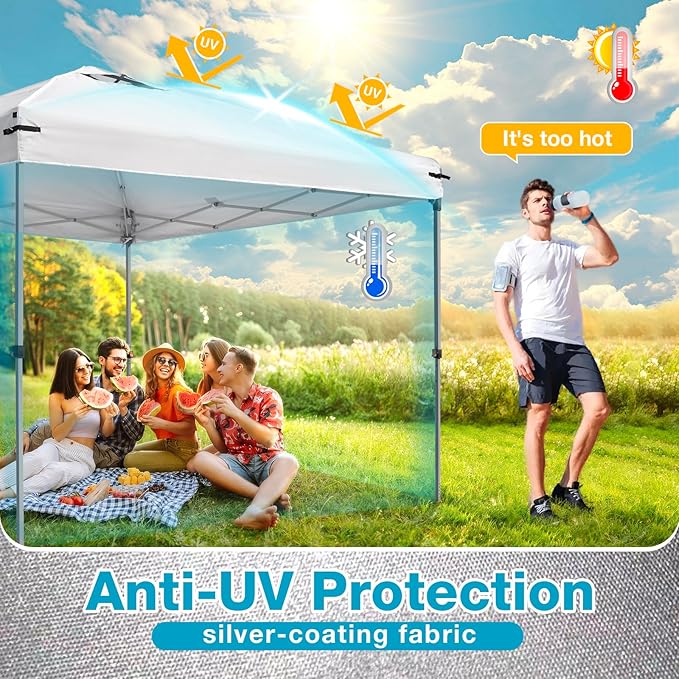 8x8 Canopy Replacement Top Cover with Air Vents for Pop up Canopy Gazebo Tent, with Adjustable Strap, Waterproof & Anti-UV for Outdoor Shade (Frame Not Included) (Off White)