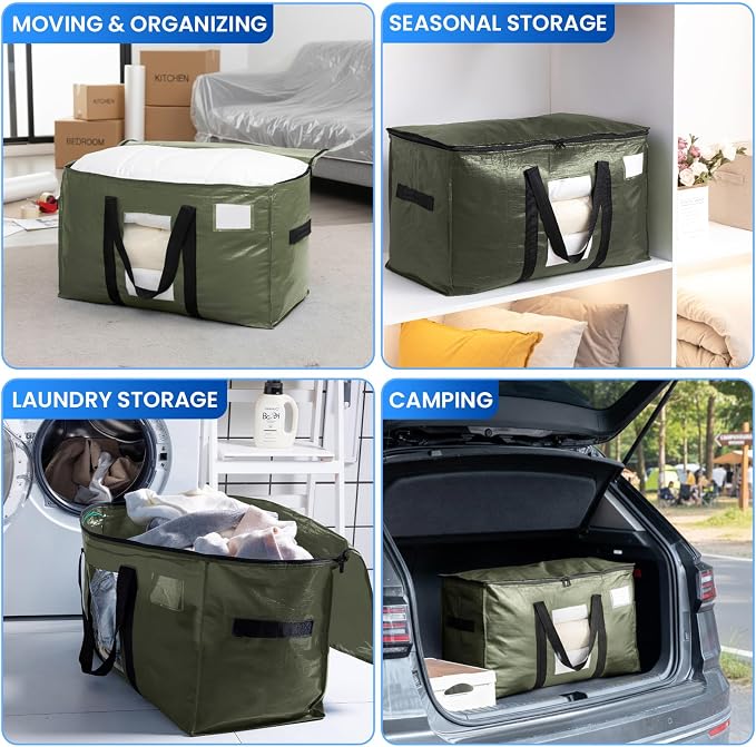 TAILI 10 Pack Green Extra Large Moving Bags, Storage Bag - Image 8