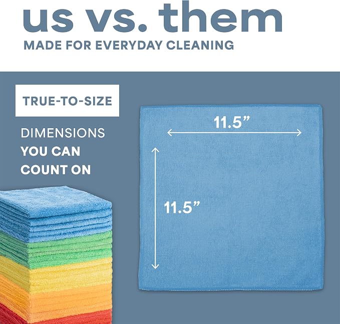 S&T INC. Microfiber Cleaning Cloth, 200 Pack, 11.5" x 11.5" - Image 8