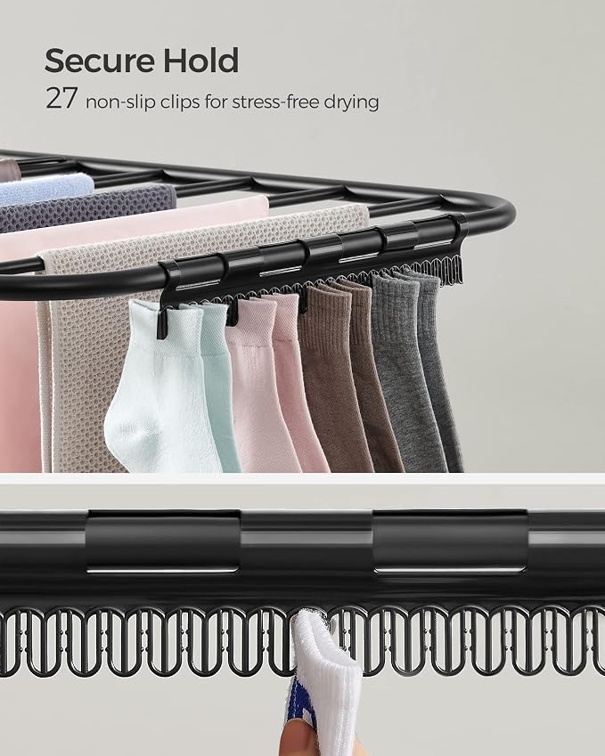 SONGMICS Clothes Drying Rack, Foldable 2-Level Laundry Drying Rack | - Image 4